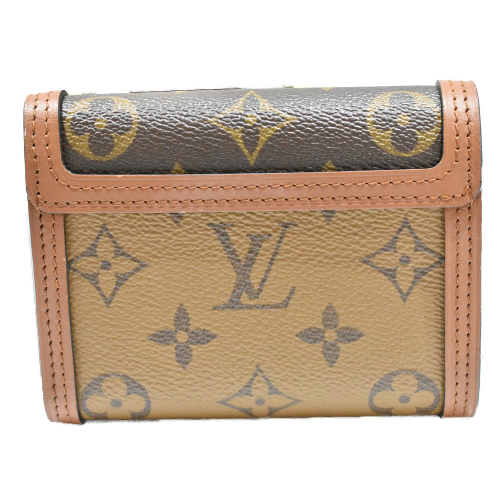 Louis Vuitton Reverse Canvas Portefeuille Folding Dauphine Brown Monogram LV